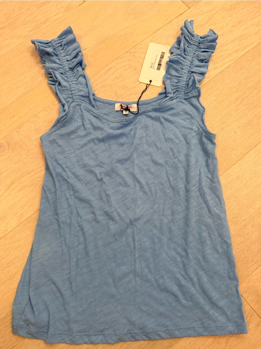 NWT Goldie Light Blue Ruffled Strap Tank Top - Women